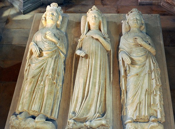 Philippe V le Long - Jeanne d'vreux - Charles IV le Bel - Gisants dans la basilique Saint-Denis